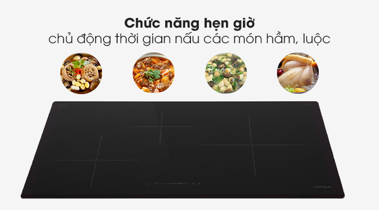 Chức năng hẹn giờ - Bếp từ 3 vùng nấu Hafele HC-I773D (536.01.905) Chức năng hẹn giờ - Bếp từ 3 vùng nấu Hafele HC-I773D (536.01.905)