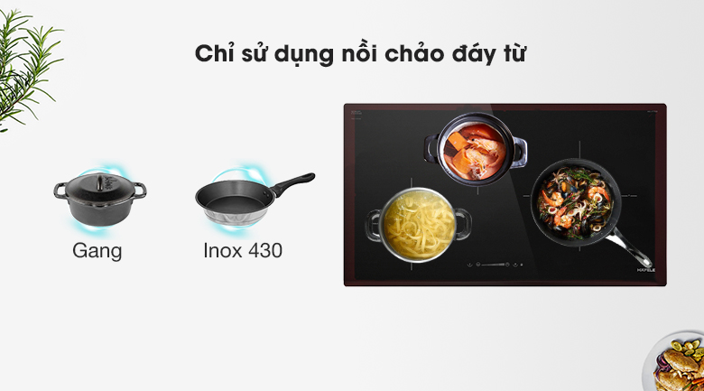 Loại nồi sử dụng - Bếp từ 3 vùng nấu Hafele HC-I773D (536.01.905) Loại nồi sử dụng - Bếp từ 3 vùng nấu Hafele HC-I773D (536.01.905)