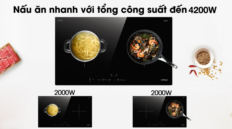 Nấu ăn nhanh - Bếp từ đôi Hafele HC-I2712A