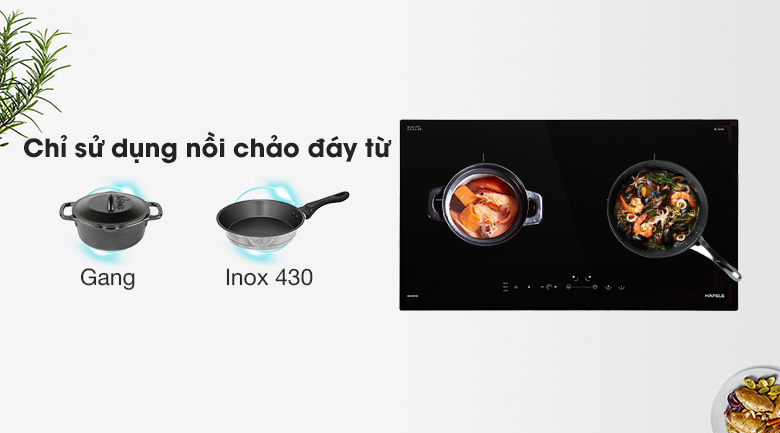 Loại nồi sử dụng - Bếp từ đôi Hafele HC-I2712A (536.61.716)