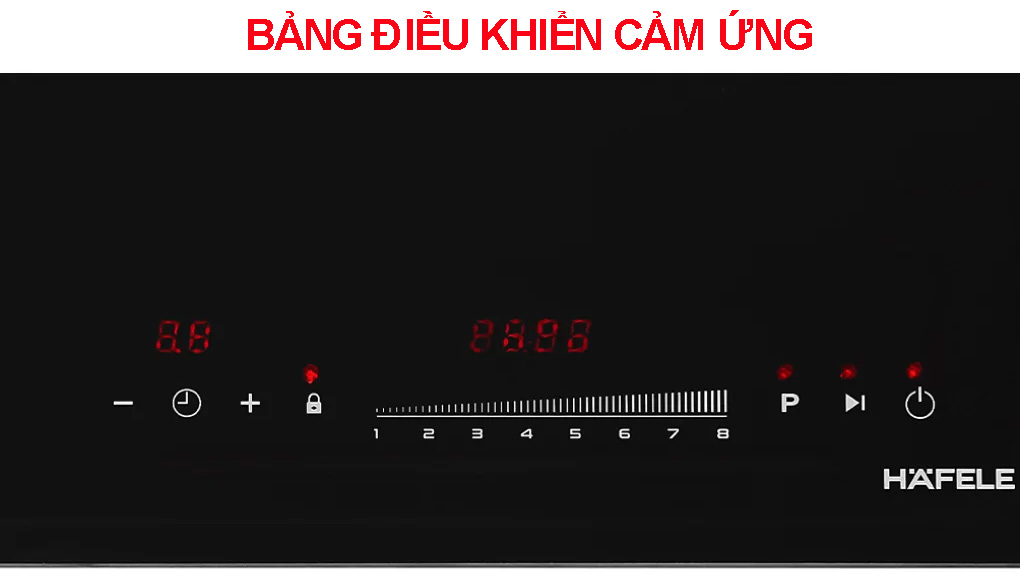 Bảng điều khiển của bếp từ 2 vùng nấu Hafele HC-I2732A/ 536.61.726 