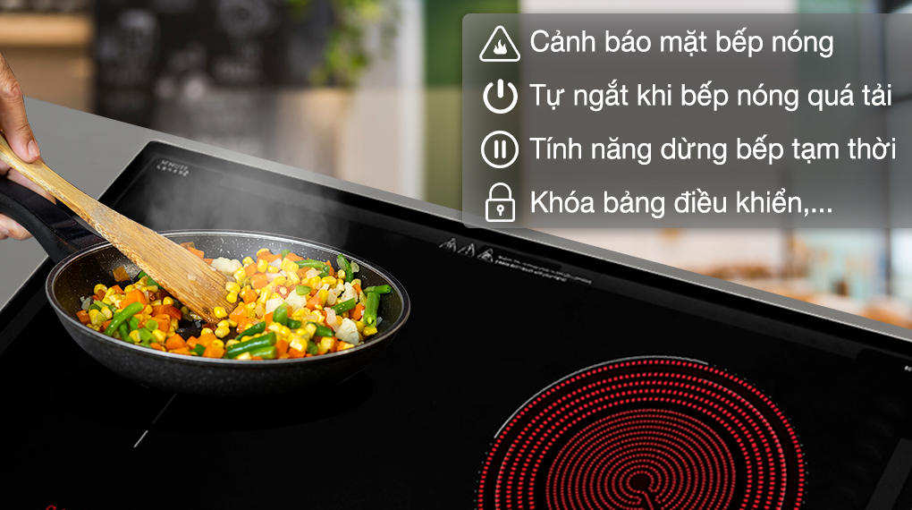 Bếp từ hồng ngoại lắp âm Hafele HC-H7321B - Tính năng an toàn