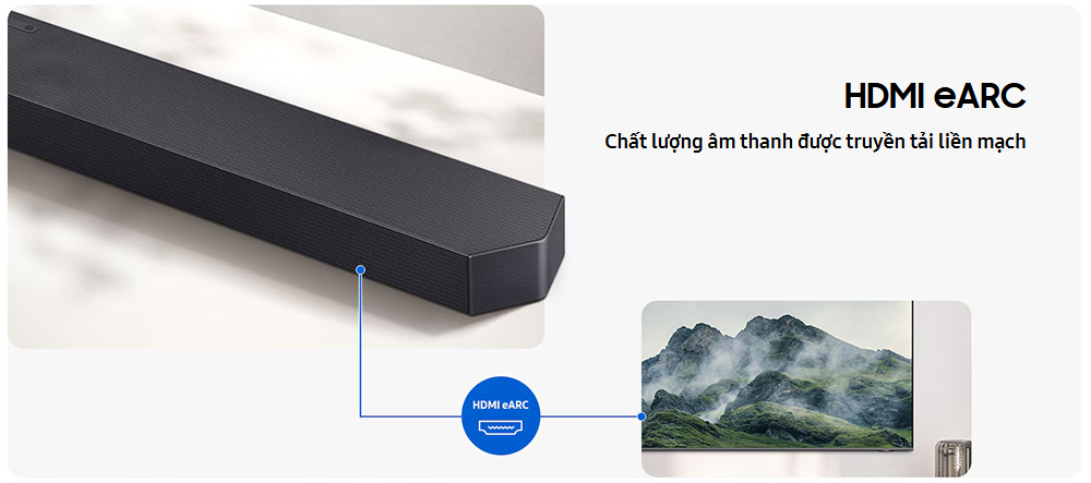 Kết nối dễ dàng với HDMI eARC bộ loa thanh Samsung HW-Q600F/XV 380W