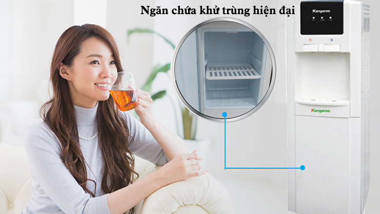 Cây nước nóng lạnh Kangaroo KG32N khoang chứa đồ khử trùng