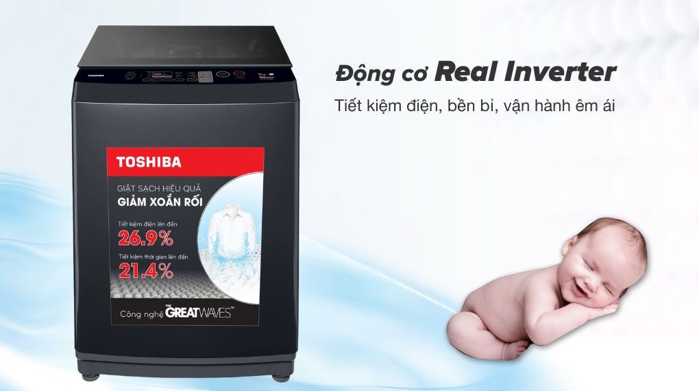 Máy giặt Toshiba Inverter 9.0 kg AW-DK1000FV(KK) - Công nghệ Inverter