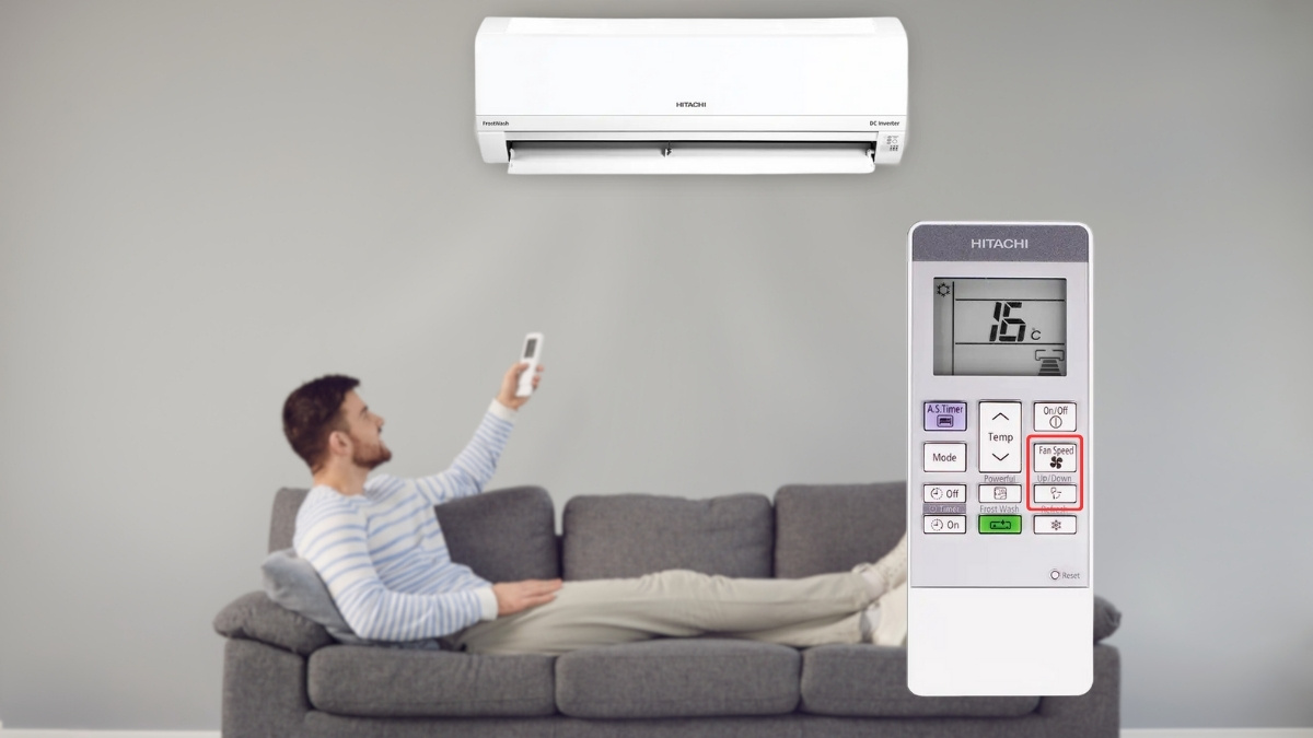 Máy sở hữu 5 cấp độ quạt và có thể thổi gió lên xuống tự động