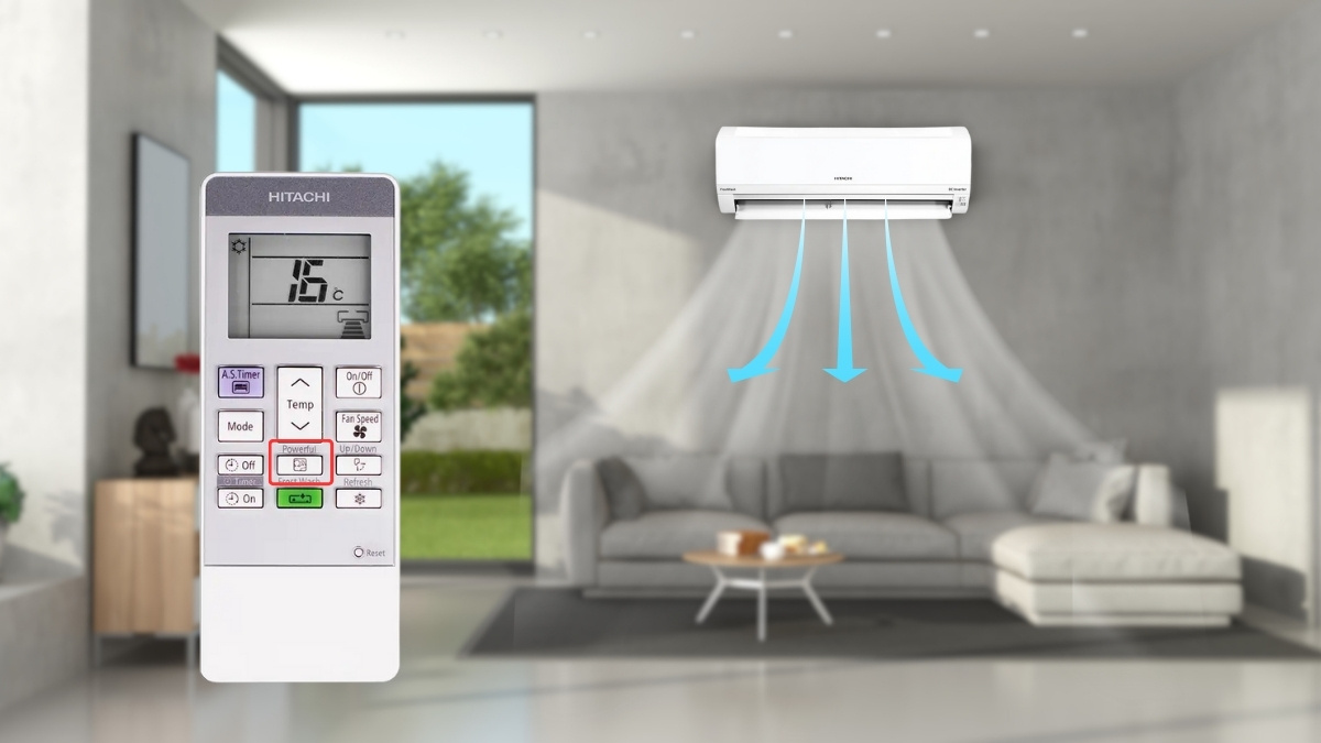 Chế độ Powerful nhanh chóng làm lạnh cho toàn bộ căn phòng