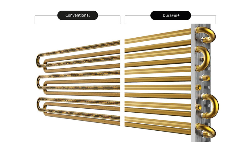 Máy lạnh 1 chiều Samsung AR09TYHQASINSV có dàn tản nhiệt bền bỉ