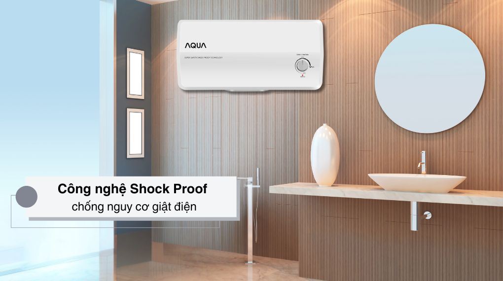 Máy nước nóng gián tiếp Aqua 20 lít 2500W AES20H-SUPER - Công nghệ Shock Proof
