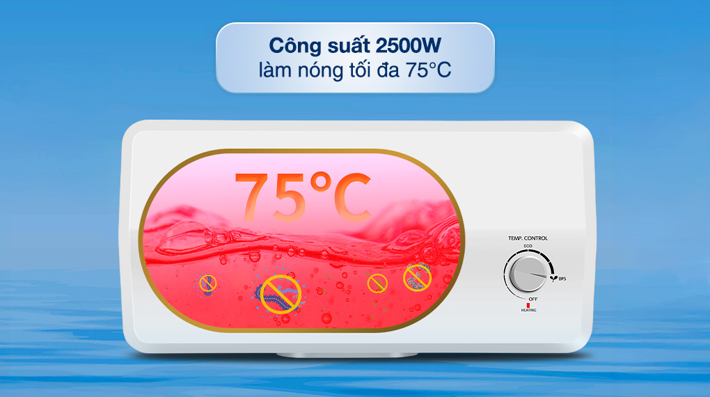 Máy nước nóng gián tiếp Aqua 30 lít 2500W AES30H-SUPER - Công suất