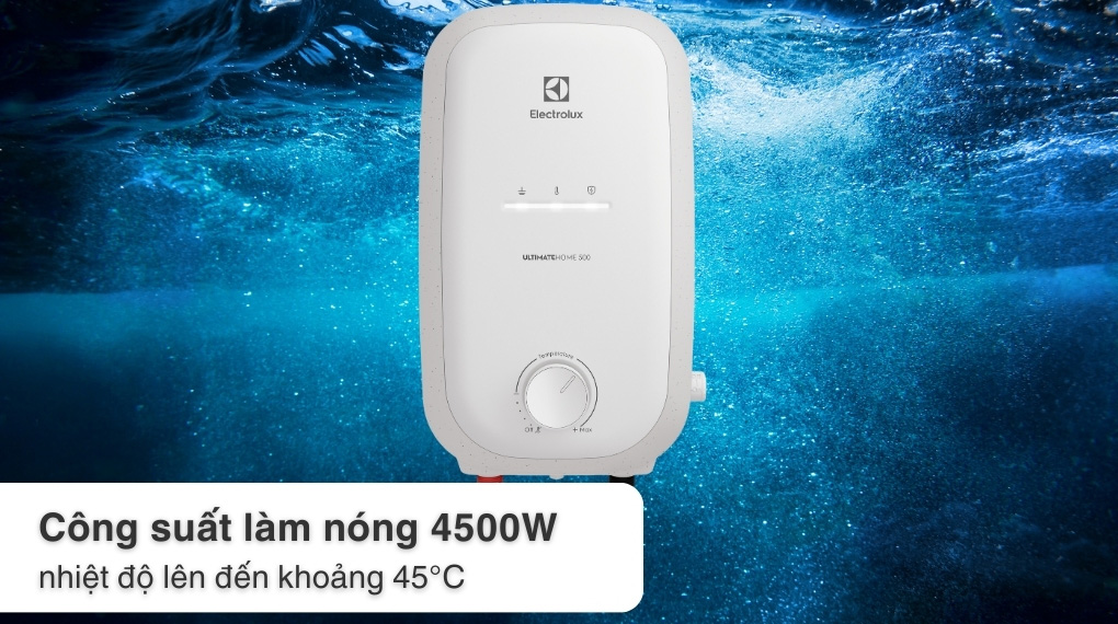 Máy nước nóng trực tiếp Electrolux EWE451QB-W4 hoạt động với công suất mạnh mẽ