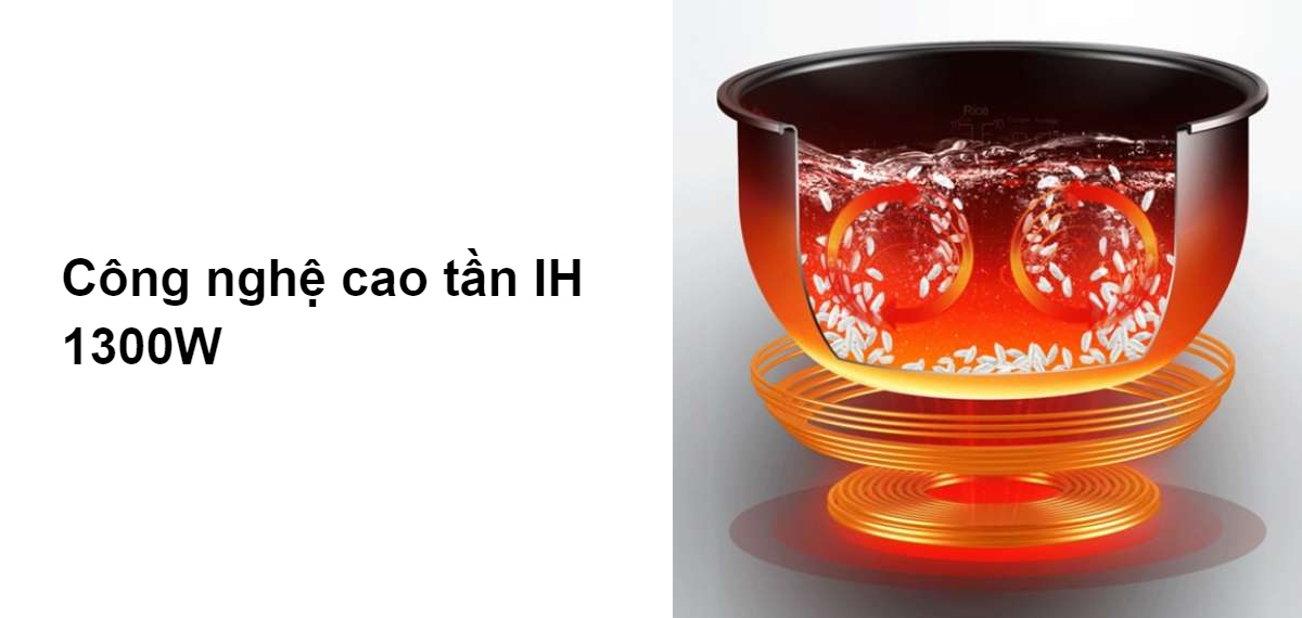 Công suất lớn 1300W tích hợp công nghệ nhiệt 3D