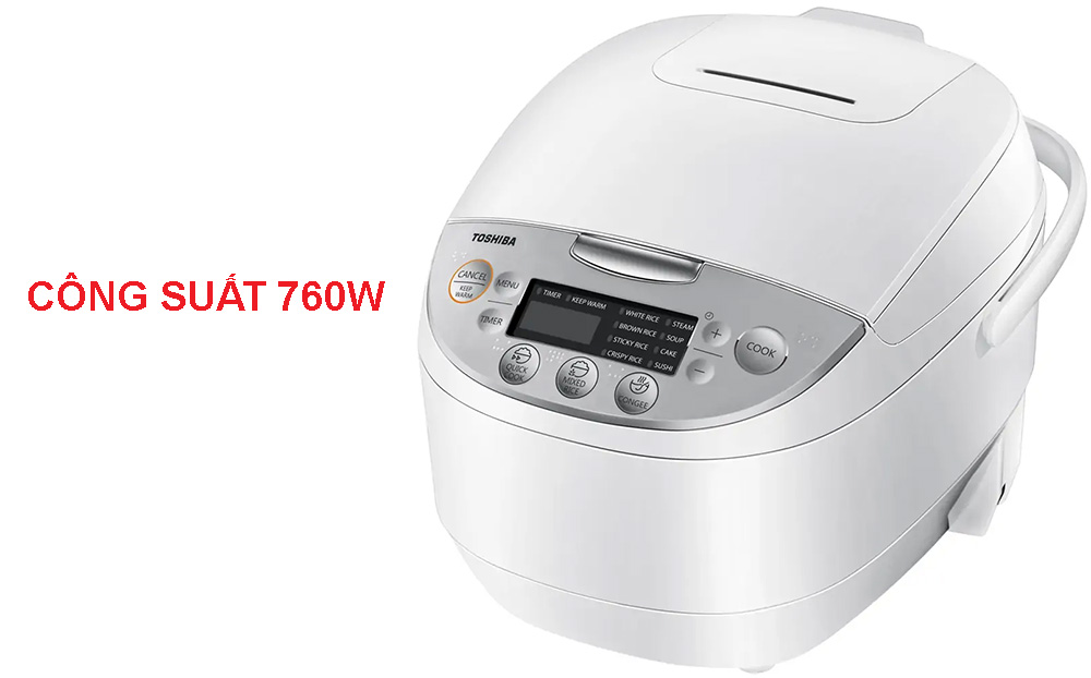 Nồi cơm điện Toshiba RC-18DH2PV(W) có công suất 760W