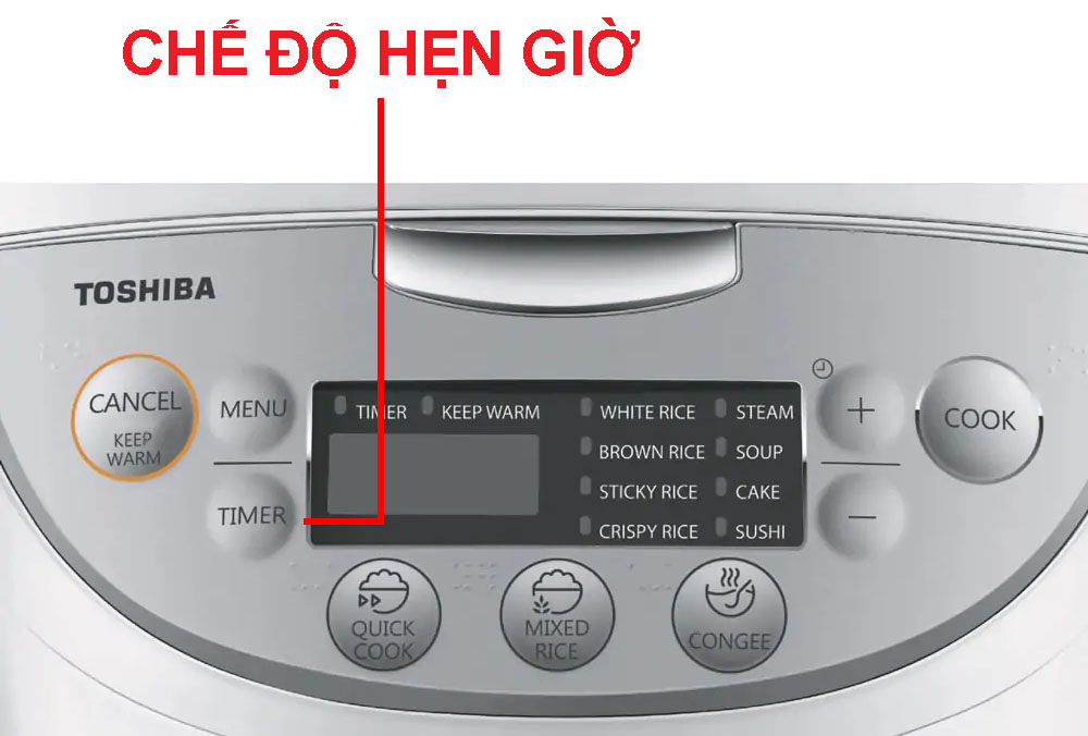Nồi cơm điện Toshiba RC-18DH2PV(W) 1.8 lít có chức năng hẹn giờ