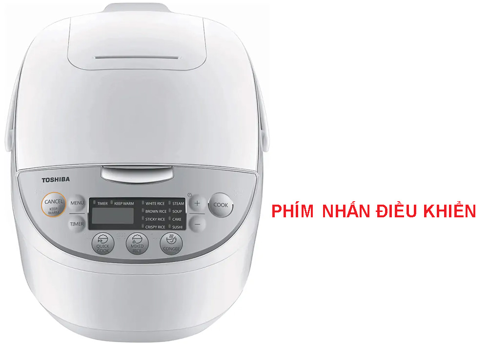 Bảng điều khiển của nồi cơm điện Toshiba RC-18DH2PV(W) 1.8 lít