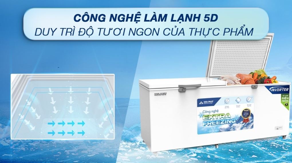 Tủ đông Hòa Phát Inverter 783 lít HPF AD8783 - Công nghệ làm lạnh 5D