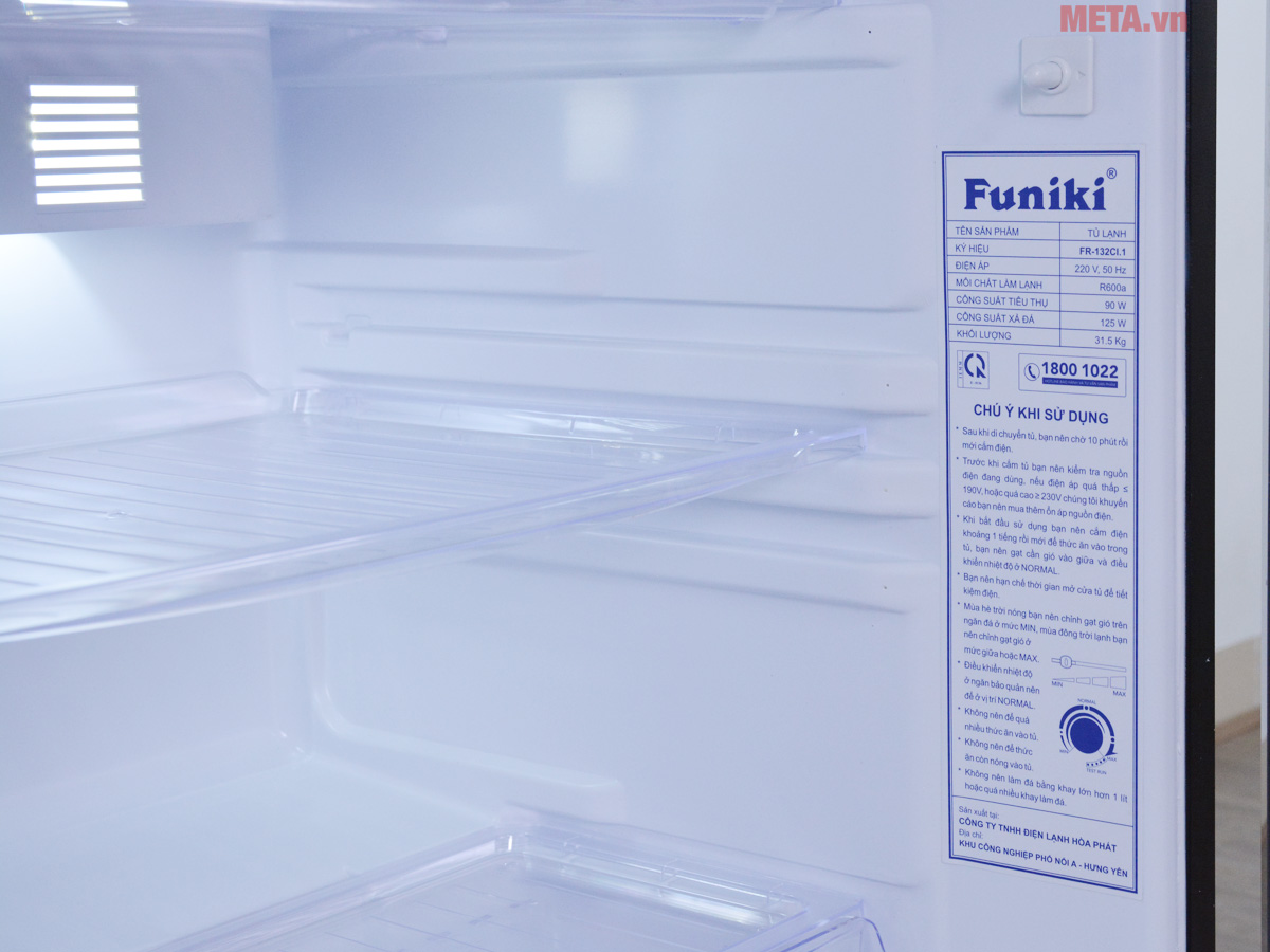 Tủ lạnh Funiki FR 132CI có chú ý sử dụng tiện ích