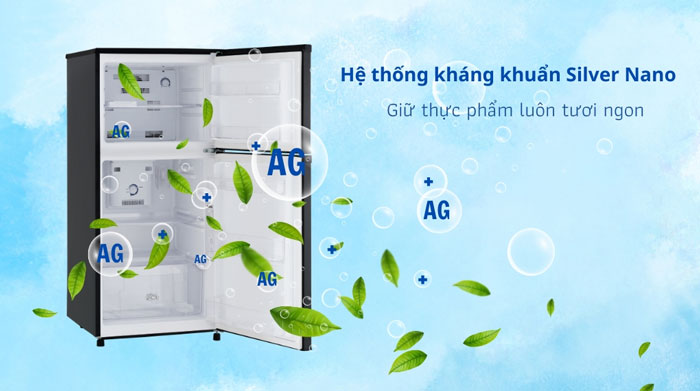 tủ lạnh Funiki 159 lít HR T6159TDG sử dụng hệ thống kháng khuẩn Silver Nano