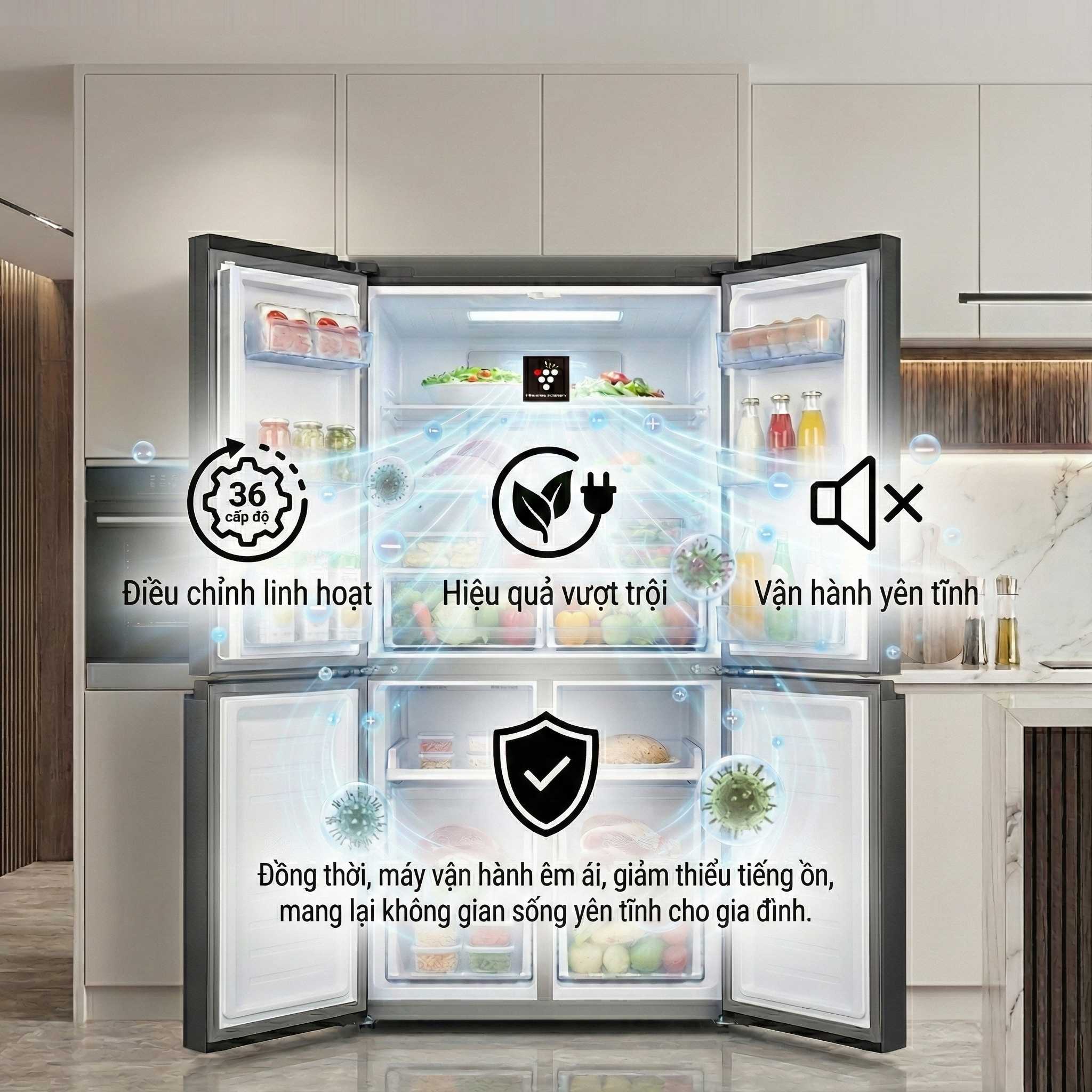 tu lanh sharp inverter multi door 421 lit sj fxp510v mg 176904