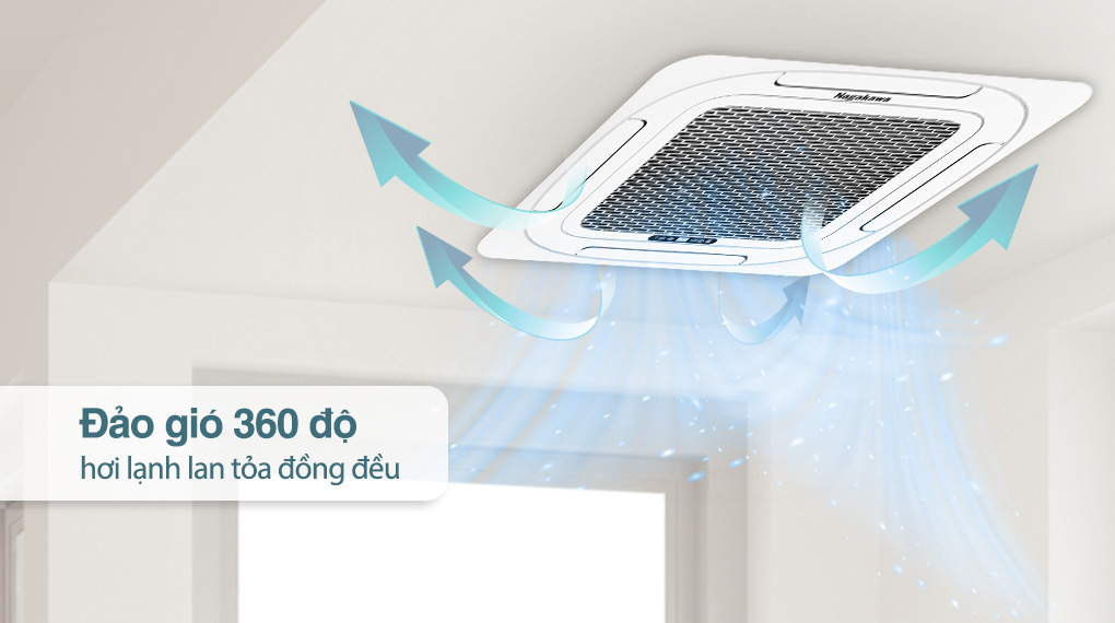 Điều hòa âm trần Nagakawa NIT-C28R2U35 28.000BTU có cánh đảo gió tự động 360 độ