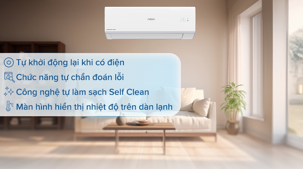 Máy lạnh AQUA Inverter 1 HP AQA-RUV10RB2 - Tiện ích