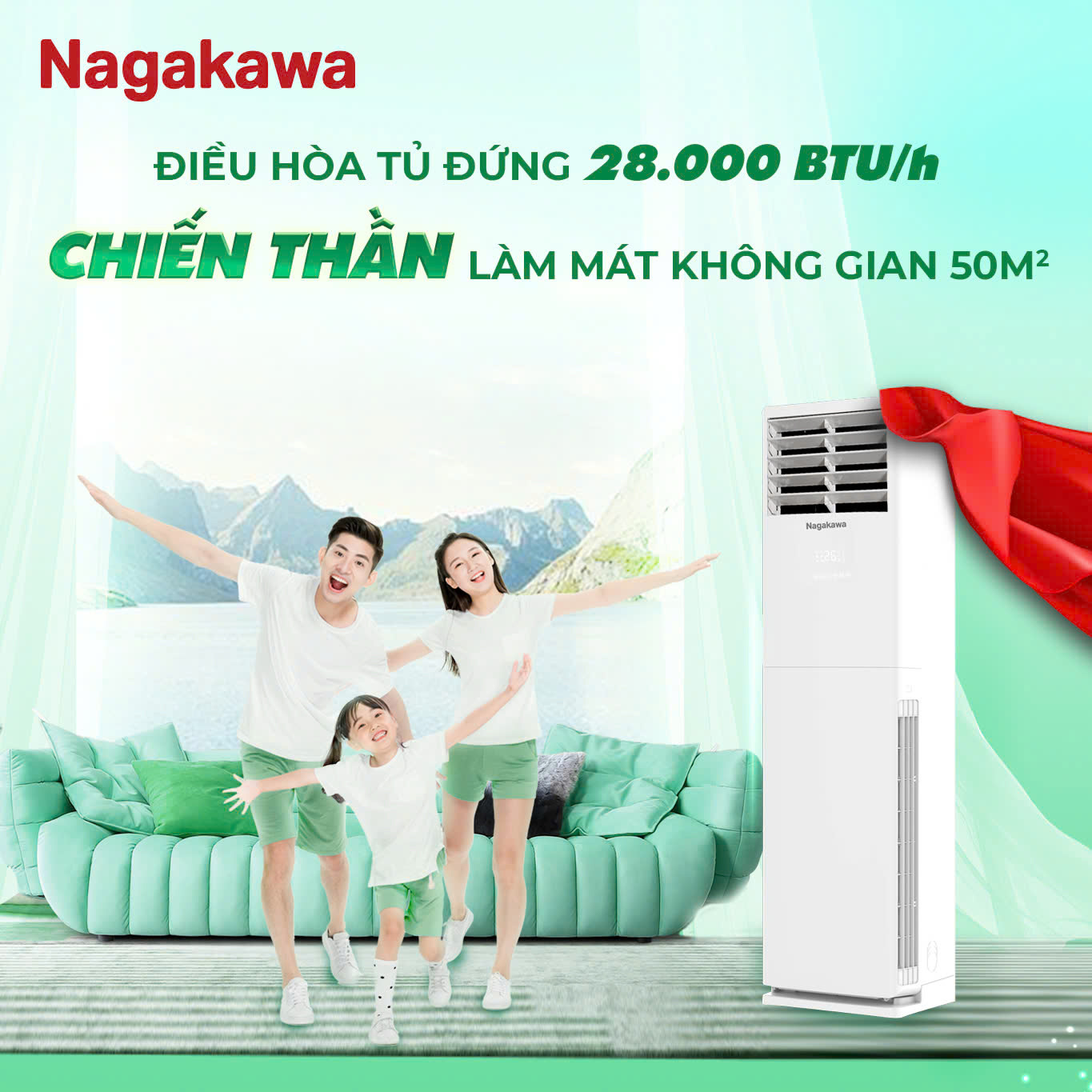 Điều hòa tủ đứng Nagakawa 1 chiều 28.000BTU NP-C28R1K58