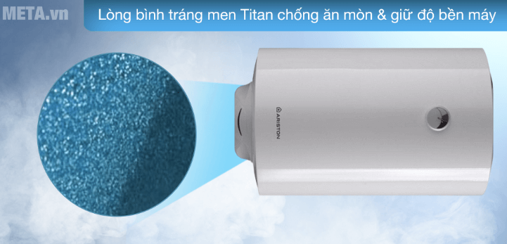 Bình nóng lạnh Ariston PRO R 100 H 2.5 FE (100L - Ngang) có bình tráng men Titan chống ăn mòn vượt trội