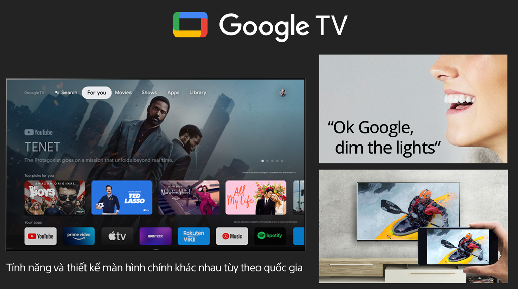 Google Tivi OLED Sony 4K 77 inch XR-77A80K - Hệ điều hành