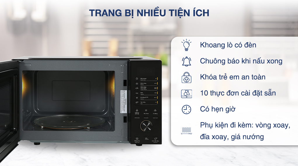 Lò vi sóng có nướng Electrolux EMG23D22B 23 lít - Tiện ích Lò vi sóng có nướng Electrolux EMG23D22B 23 lít - Tiện ích