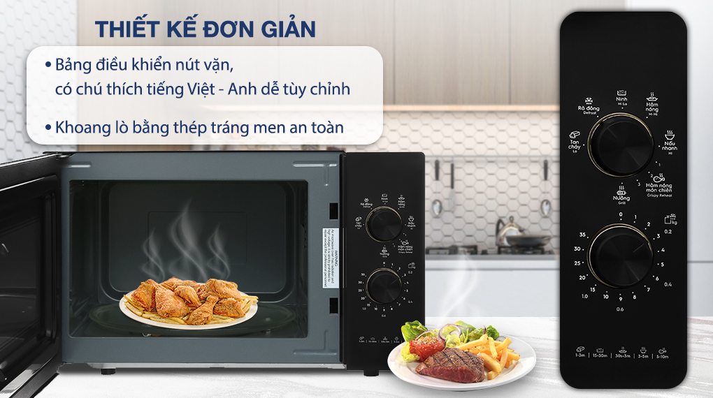 Lò vi sóng có nướng Electrolux EMG23K22B 23 lít - Thiết kế Lò vi sóng có nướng Electrolux EMG23K22B 23 lít - Thiết kế