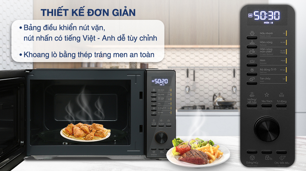 Lò vi sóng có nướng Electrolux EMG25D22BM 25 lít - Thiết kế Lò vi sóng có nướng Electrolux EMG25D22BM 25 lít - Thiết kế