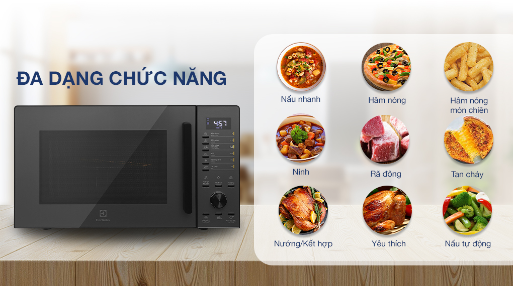 Lò vi sóng có nướng Electrolux EMG30D22BM - Đa dạng chức năng Lò vi sóng có nướng Electrolux EMG30D22BM - Đa dạng chức năng
