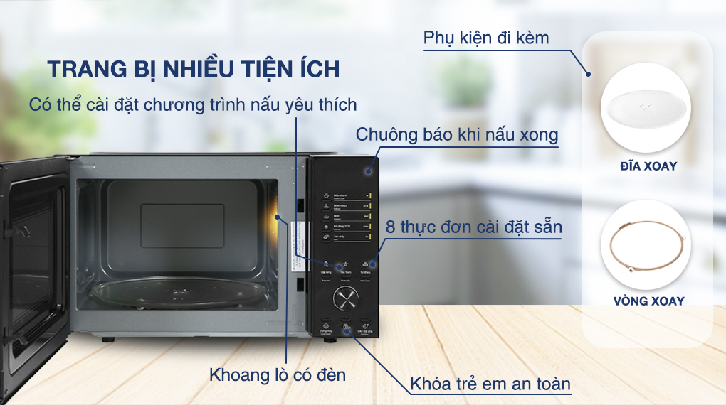 Lò vi sóng Electrolux EMM23D22B 23 lít - Tiện ích Lò vi sóng Electrolux EMM23D22B 23 lít - Tiện ích