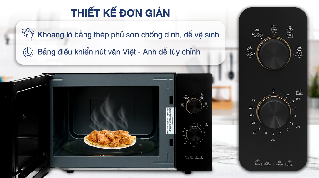 Lò vi sóng Electrolux EMM23K22B 23 lít - Thiết kế Lò vi sóng Electrolux EMM23K22B 23 lít - Thiết kế