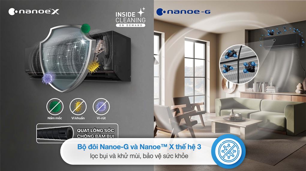 Máy lạnh Panasonic Inverter 1.5 HP CU/CS-AU12BKH-8 - Khả năng lọc không khí