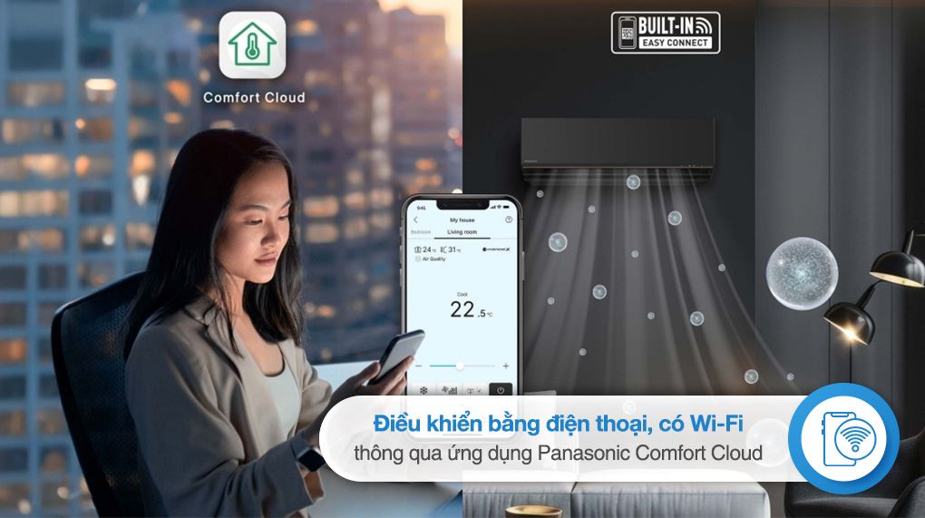 Máy lạnh Panasonic Inverter 1 HP CU/CS-AU9BKH-8 - Điều khiển từ xa