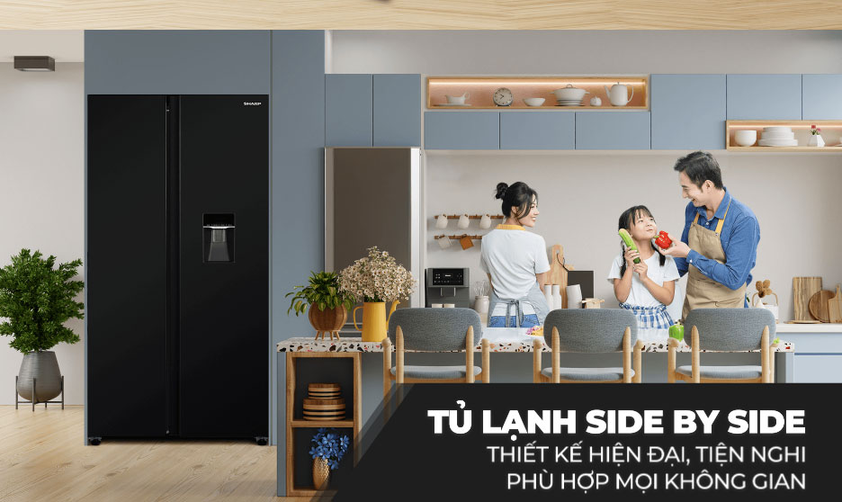 Tủ lạnh Sharp SBX530WD-DG có thiết kế sang trọng Tủ lạnh Sharp SBX530WD-DG có thiết kế sang trọng
