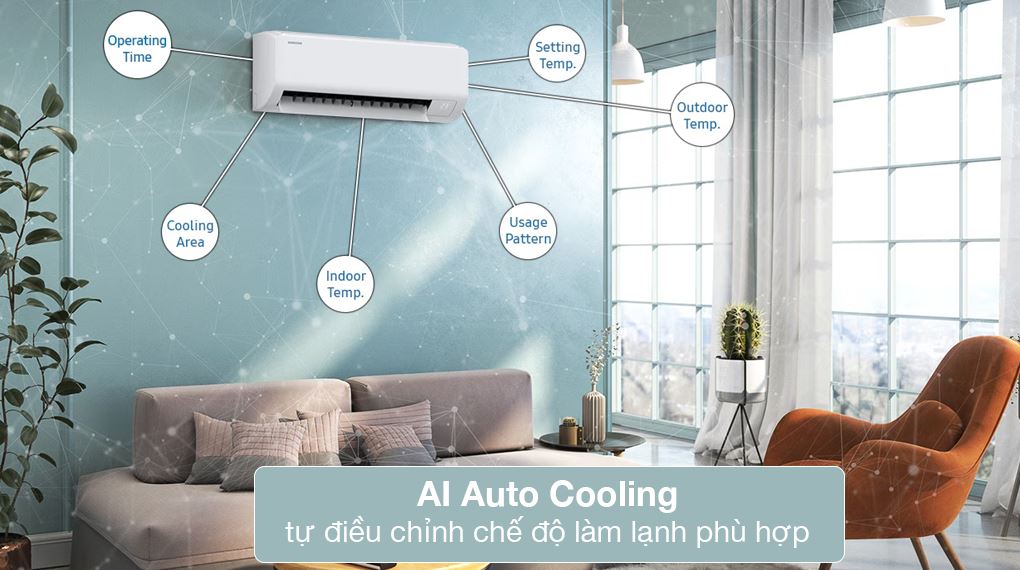 Máy lạnh Samsung Inverter 1 HP AR50H10D1BHNSV - AI Auto Cooling