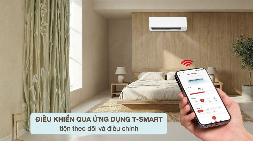 Điều khiển qua ứng dụng T-Smart - Máy lạnh Toshiba Inverter 1 HP RAS-H10P2KCVG-V
