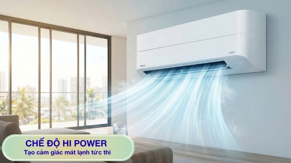 Máy lạnh Toshiba Inverter 2 HP RAS-H18P2KCVG-V - Chế độ Hi Power