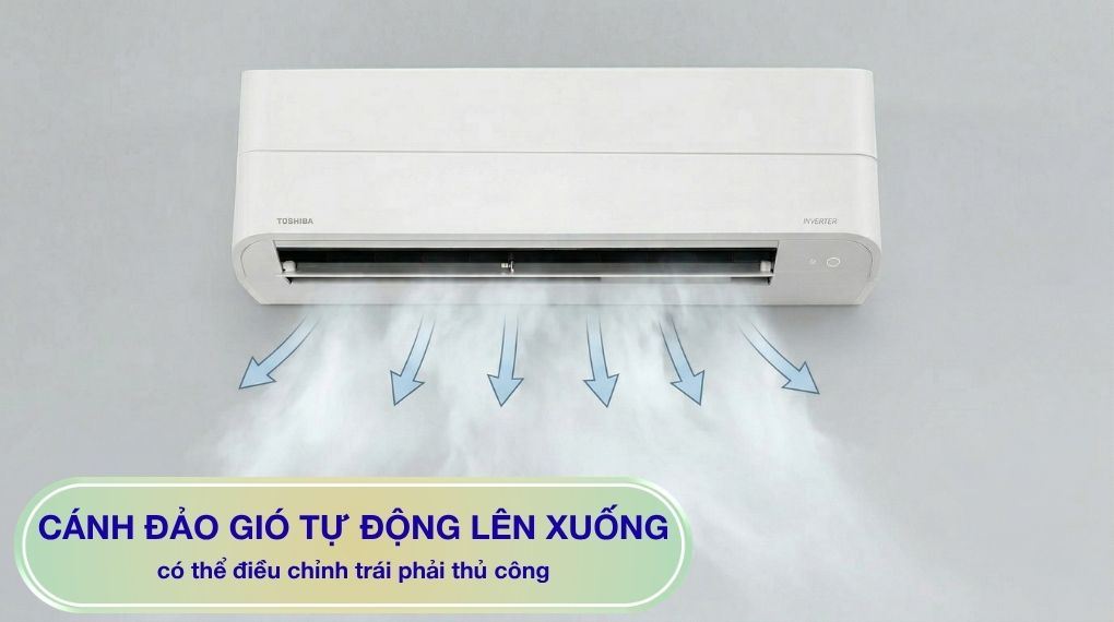 Máy lạnh Toshiba Inverter 2 HP RAS-H18P2KCVG-V - Cánh đảo gió tự động lên xuống