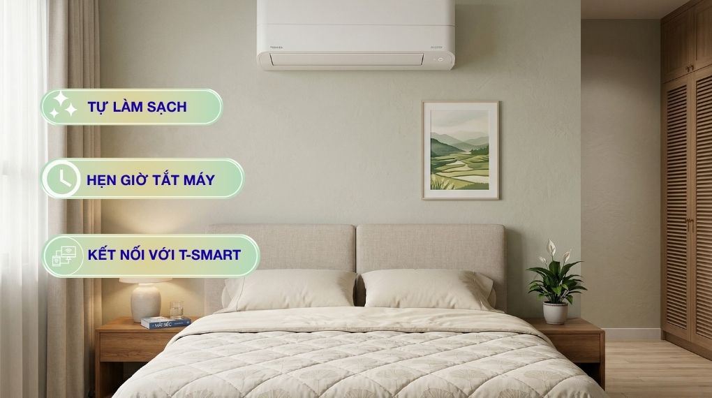 Máy lạnh Toshiba Inverter 2 HP RAS-H18P2KCVG-V - Tiện ích thông minh
