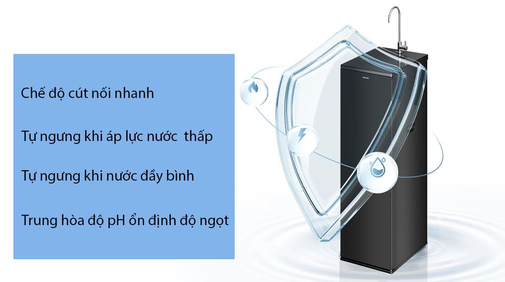 Máy lọc nước RO Hydrogen Toshiba TWP-NA1SVN(K) 10 lõi - Tiện ích