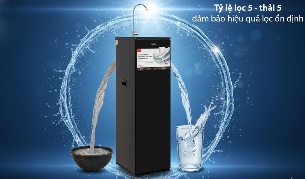 Máy lọc nước RO Hydrogen Toshiba TWP-NA1SVN(K) 10 lõi - Tỷ lệ lọc thải