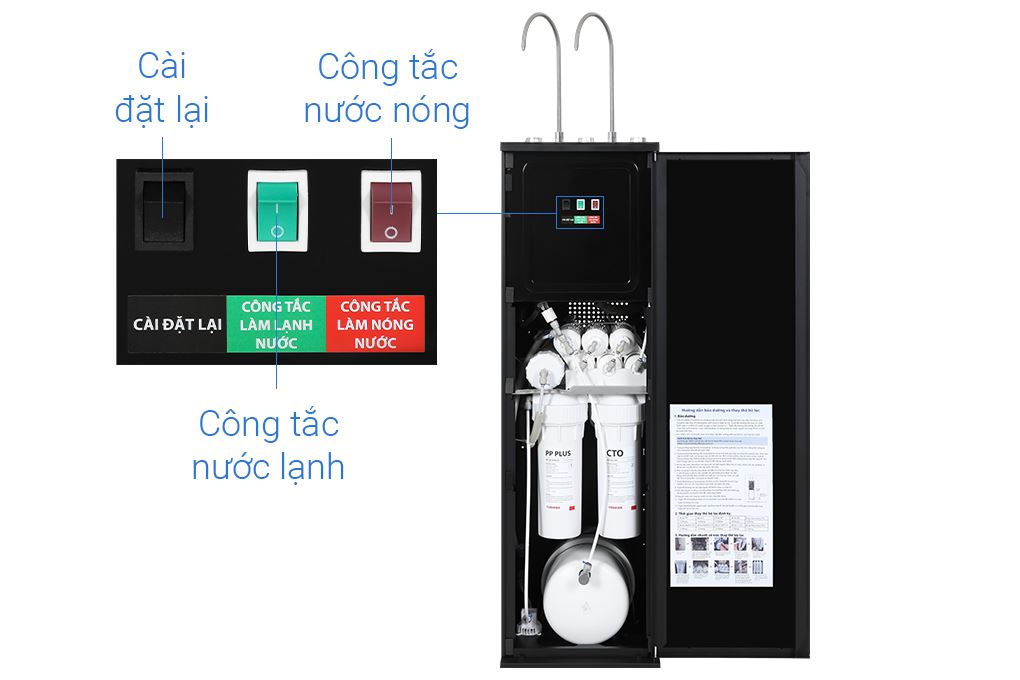 Máy lọc nước RO nóng nguội lạnh Hydrogen Toshiba TWP-WA2SVN(K) 10 lõi - Hệ thống lọc