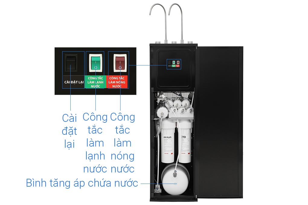 Máy lọc nước RO nóng nguội lạnh Hydrogen Toshiba TWP-WA3SVN(K) 10 lõi - Tiện ích
