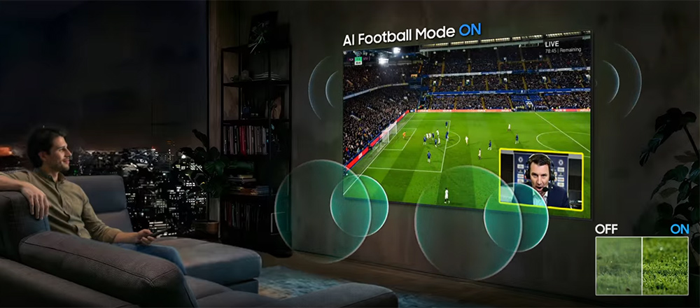 Chế độ Bóng đá AI Tivi Samsung Mini LED 4K 100 Inch UA100M90HK