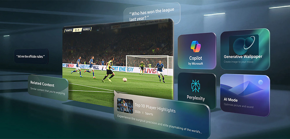 Trợ lý Samsung Vision AI Companion Tivi Samsung Micro RGB 4K 65 Inch MRA65R95HX