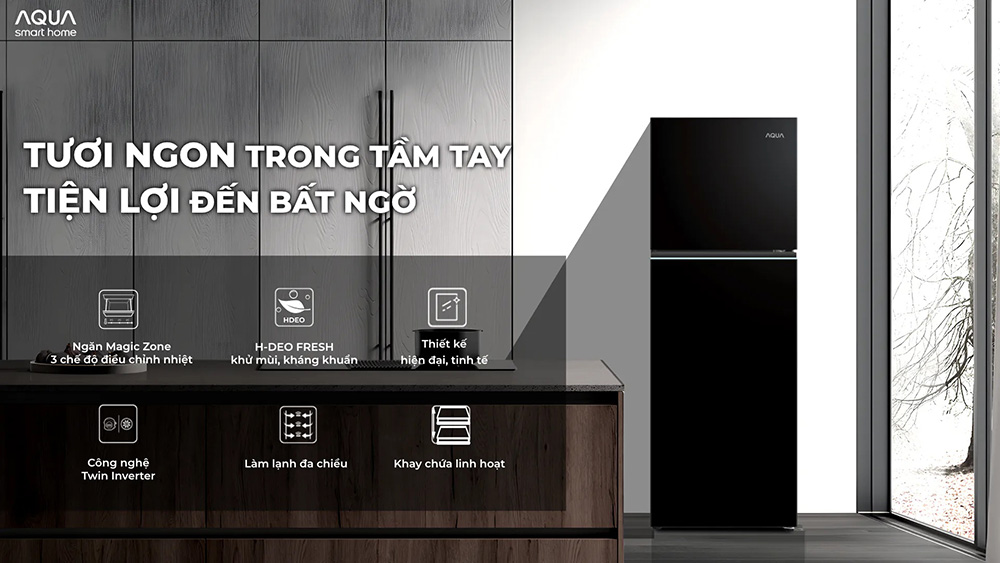 Tủ Lạnh 283 Lít AQR-T305FA(LB) phù hợp nhiều không gian bếp