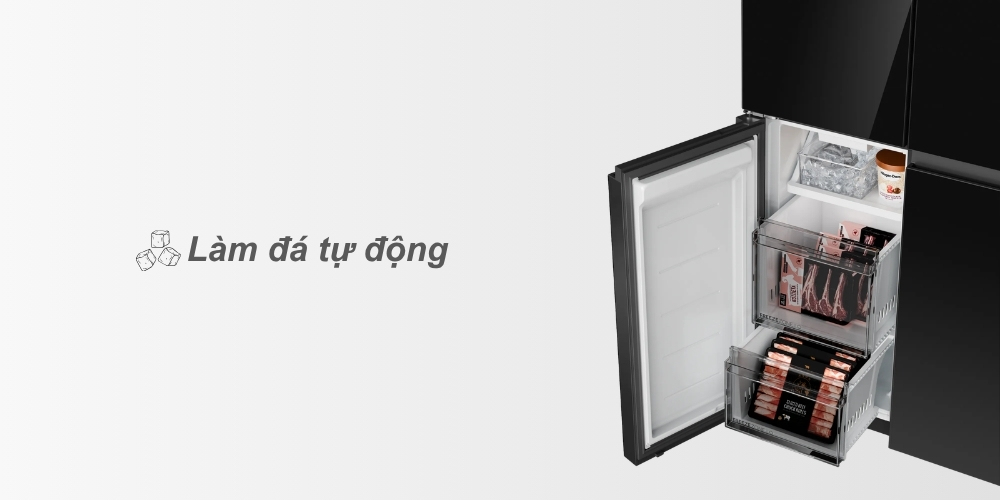 Tủ Lạnh Aqua 495 Lít AQR-MA570XA(GB)U1 làm đá tự động tiện lợi